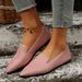 Women's Shoes Large Size Women's Casual Flat Shoes Pointed Toe Simple Snakeskin Pattern Shallow Mouth Breathable One Foot Slip On Large Size 43_vogvips.com