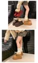 Short Tube Thick-soled Snow Boots Women's Fleece Thickened Heightening Thermal Cotton Shoes_vogvips.com