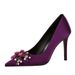 8358-H113 European American Style Floral Beaded Shiny Pointed High-heeled Shoes, Suitable For Xiuhe Dress And Main_vogvips.com