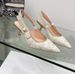 2025 Spring Summer New D Brand Lace Embroidered Letter Bow High Heels Pointed Open Back Closed Toe Sandals For Women_vogvips.com