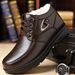 European Warm Series Middle-aged Men's Winter Warm Cotton Shoes, Thickened Fleece-lined, Waterproof And Non-slip, Casual Shoes For Elderly_vogvips.com
