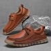 Men's With Lace Up, Genuine Leather, Loafers, Fashionable Handmade Casual Shoes, Men's Plus Size Leather Shoes_vogvips.com