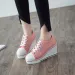 Women New Woman Vulcanize Platform Breathable Canvas Shoes Casual Students Candy Color Wedge Sneakers_vogvips.com