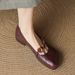 Unique Retro Round Toe Chunky Heel Single For Women Versatile Button Elastic Strap Shallow Mouth Soft Leather Mary Jane_vogvips.com