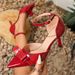 Women's one-line hollow high heels with a new bow fashion sexy slim heel shoes_vogvips.com
