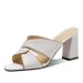 Cross-border Genuine Soft Leather Women's Slippers For Summer, High-heeled Slip-ons Chunky Heels, Exquisite And Perfect_vogvips.com