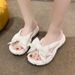 Fashion Bowknot Platform Flip Flop For Women Summer Beach Non Slip Wedge Slippers Woman Thick Sole Clip Toe Slides_vogvips.com