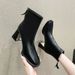French Slim Martin For Women 2024 Spring And Autumn New Thick Heel Square Toe Korean Style Short Boots Fashion Versatile_vogvips.com