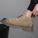European Warm Series Brown Martin Autumn High-top British Style Work Boots Men's Waterproof Anti-slip Mid-top Leather Shoes_vogvips.com