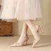 Qianluihui High-End French Fashion Patent Leather High Heels Lady Style Bow Gentle Temperament Closed-Toe Sandals_vogvips.com
