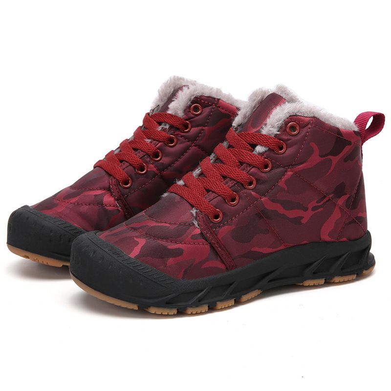 Men's Shoes Autumn And Winter New Children's High Top Outdoor Snow Boots Plus Velvet Warm Cotton Shoes Trendy Fashion Children's Shoes Men_vogvips.com