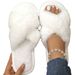 Cross Strap Women's Furry Open Toe Home Warm Cotton Slippers For Girls_vogvips.com
