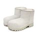 Same Style Cute And Ugly Big Head New Warm Thick Sole Chunky Heel Lamb Wool Short Snow Boots_vogvips.com