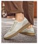 Men's Comfortable Leather Breathable Sports Board Shoes Casual Flat-bottomed German Training Shoes Lace-up White Shoes Round Head Board Shoes_vogvips.com