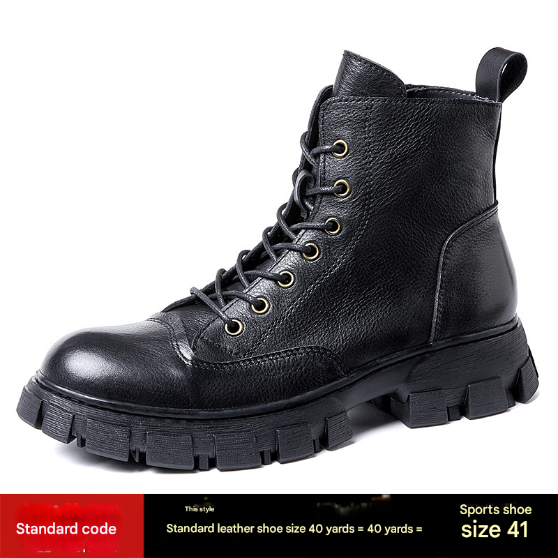 European Warm Series British Style Martin Men Genuine Leather Winter Work High Thick Sole Top Layer Cowhide Boots New Casual_vogvips.com