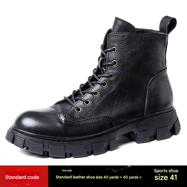 European Warm Series British Style Martin Men Genuine Leather Winter Work High Thick Sole Top Layer Cowhide Boots New Casual_vogvips.com