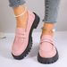 Women's British Style Slip-On Loafers With Thick Sole - Vintage Casual Flats For Everyday Wear_vogvips.com