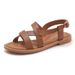 K9001-19 New 2025 Vintage Roman With Soft Sole, Simple And Stylish Hollow Buckle Design, Plus Size Women's Sandals_vogvips.com
