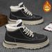 European Warm Series Winter Fleece-Lined Martin For Men, Trendy Versatile High-Top Work Thickened Warm Cotton Shoes, Thick-Soled Casual Ankle_vogvips.com