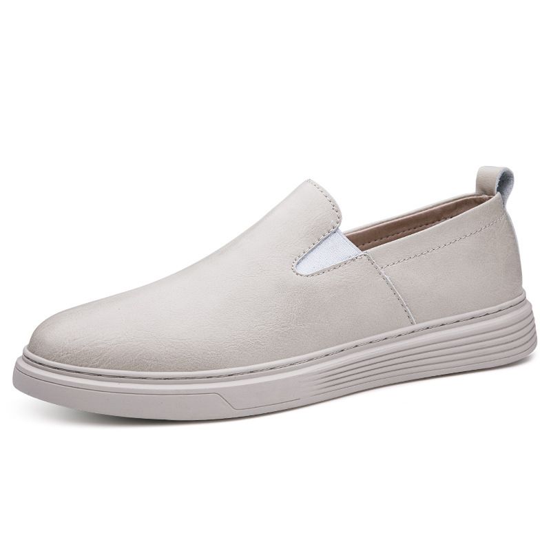 Men's Shoes Polished Hand-scratched Casual Men's Board Shoes Foot Cover Breathable Flat Heel Single Shoes Work Shoes_vogvips.com