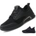 Euro Step All Summer Breathable Cloth Work Soft Sole Non-Slip Pure Black Men's Shoes_vogvips.com