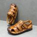 Men's High-End Genuine Leather Breathable Summer New Closed-Toe Clogs With Soft Rubber Sole, Wear-Resistant And Non-Slip_vogvips.com