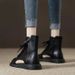 Soft High-top Peep Toe For Women Genuine Leather Breathable Martin Boots 2025 Summer New Hollow Lace-up Roman Sandals_vogvips.com