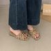 Women's Plus Size Flat Slippers Lightweight Stylish Chain Design Square Toe Casual Outdoor Sandals_vogvips.com