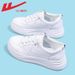 Pull Back Women's Shoes Thick Sole Leather Surface White Shoes Women 2025 New Spring Versatile Casual White Shoes Sports Sneakers Women_vogvips.com