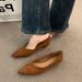 French Style Niche Brown Single For Women 2025 Spring And Autumn Wedge Elegant Pointed Commuting Evening Granny Shoes_vogvips.com