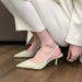 Elegant -style High-heeled Shoes, Stiletto Pointed-toe Sandals For Women, 2026 Summer New Model, Open-back_vogvips.com