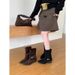 2026 Vintage Pointed Toe Short For Women Autumn Winter New Fashion Versatile Belt Buckle Korean Style Elegant Casual_vogvips.com