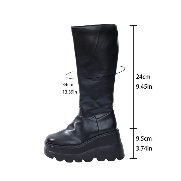 Women's Plus Size Wedge Over The Knee Boots Thick Sole Slimming Fashion Winter New Style_vogvips.com