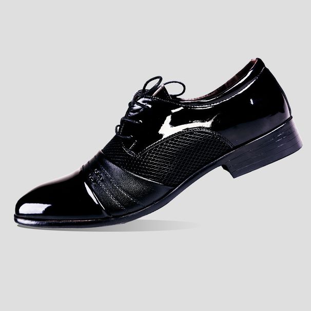 Preferred Oversized Leather For Business Attire, Men's With Lace Up Pointed Casual Shoes, Versatile Single Shoes_vogvips.com