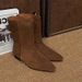 Sheepskin Version ~ Large Tube Korean Style Suede Pointed Toe Mid-Calf Low Chunky Heel Flat Fashionable Martin Short_vogvips.com