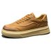 First Layer Cowhide White For Men Spring New Lightweight Casual Sneakers Soft Breathable Men's Thick Sole Height_vogvips.com