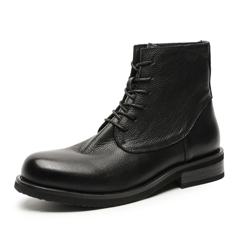 Retro Tooling Boots Thick Sole Heightening Lace-up Casual Style Design Martin Boots_vogvips.com