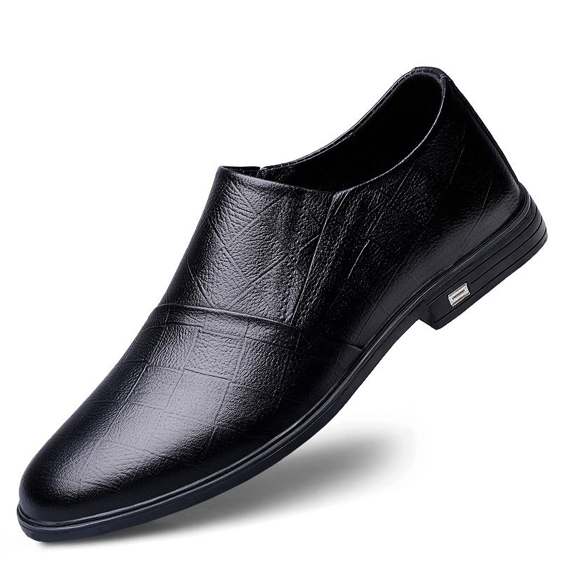Men's Soft Leather Casual Leather Shoes Soft-soled Beanie Shoes Lazy Men's Shoes_vogvips.com