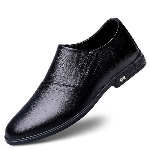 Men's Soft Leather Casual Leather Shoes Soft-soled Beanie Shoes Lazy Men's Shoes_vogvips.com