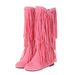 Tassel European American Foreign Trade Cross-border Autumn And Winter Tassel Women's Round Toe, Internal Height_vogvips.com