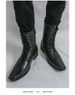 Square-toed British-style Thick-soled Martin For Men, Lace-up Motorcycle Work Boo, Mid-length Trendy Chelsea Short_vogvips.com