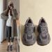 Dad Shoes For Women New Spring And Summer Thin Breathable Mesh Thick Bottom Heightening Shoes Popular Sports Street Gray_vogvips.com