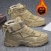 Winter Men's Shoes With Fleece Lining, High-Top Martin Boots, Men's Work Shoes, Trendy Versatile Thick-Soled, Extra-Thic_vogvips.com