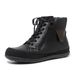 Women's Shoes Large Size Fashion Short Boots Autumn And Winter New Round Head Lace Up Plus Velvet Thickened Flat Bottom Martin Boots_vogvips.com