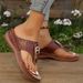 New Plus Size Women's Flip Flops For Casual Wear, Comfortable And Thick Soled Rhinestone Beach Sandals_vogvips.com