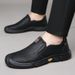 Fashionable Lace-up Casual Men's Soft Leather Soft-soled Driving Shoes, Slip-on Trendy Shoes_vogvips.com