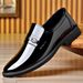 Men's Soft Leather Slip-On Business Formal Shoes British Style Patent Groom Shoes for Wedding_vogvips.com