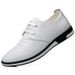 ct Suitable For All Seasons 2024 Summer Leather Cowhide Soft Sole Men's Business Casual Lace-up British Style White Shoes Loafers_vogvips.com
