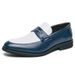 Large Size 2025 Spring Black And White Color Blocked Leather For Men, One Foot Stepping Loafers, British Business Casual_vogvips.com