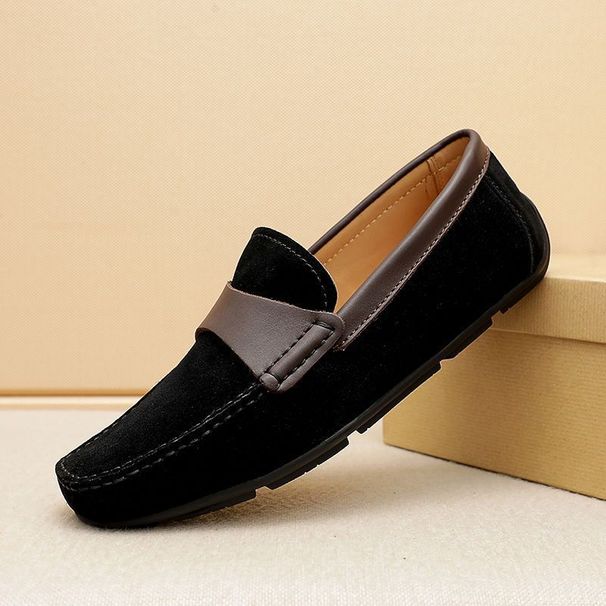 Leather Matte Versatile Slip On British Style Loafers Men's Shoes 24 Summer Trendy Moccasins Men's Shoes_vogvips.com
